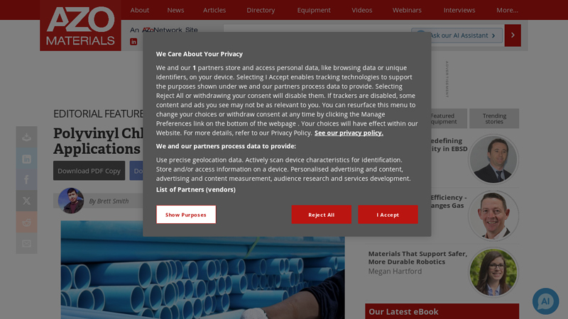 Polyvinyl Chloride in Household Applications