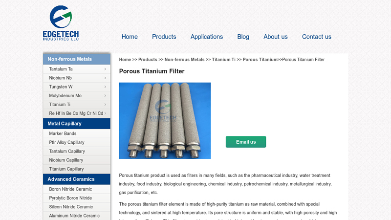 Porous Titanium Filter