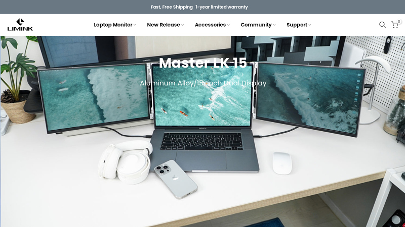 Portable Laptop Triple Screen Extender Monitor