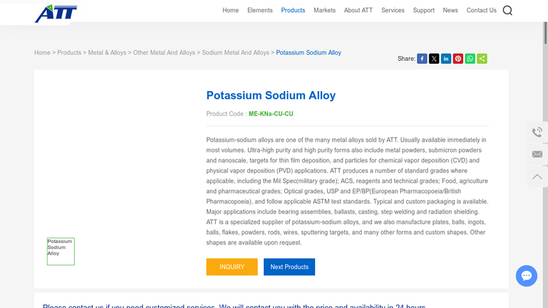 Potassium Sodium Alloy