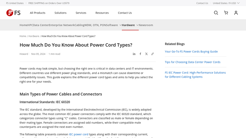 Power Cord Types and Standards Explained