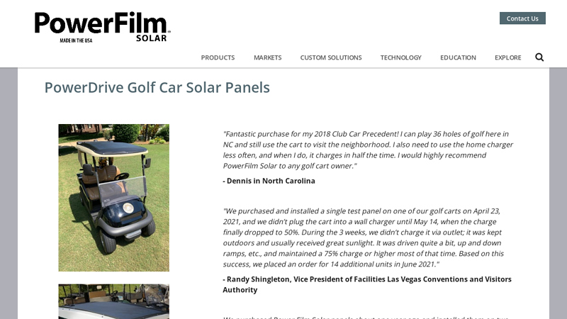PowerDrive Golf Car Solar Panels
