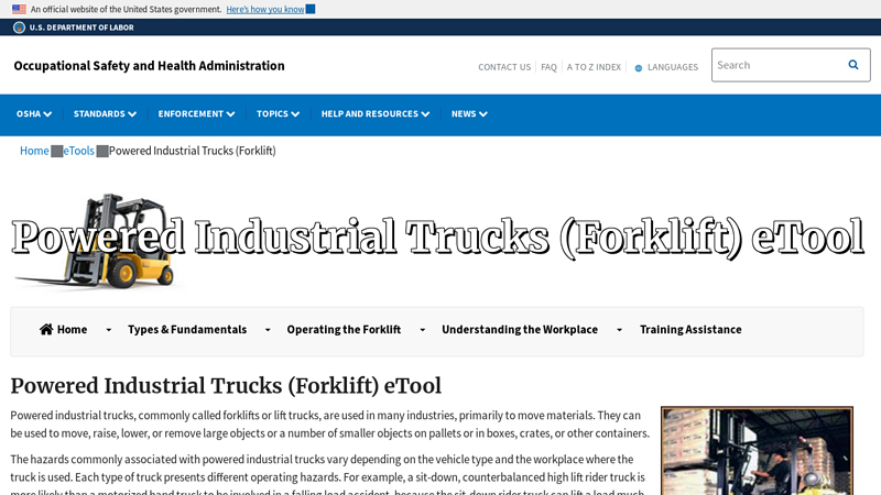 Powered Industrial Trucks (Forklift) eTool