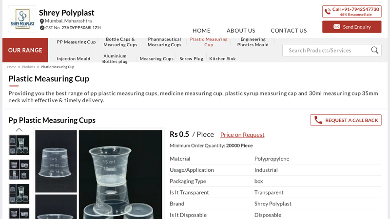 Pp Plastic Measuring Cups Manufacturer from Mumbai