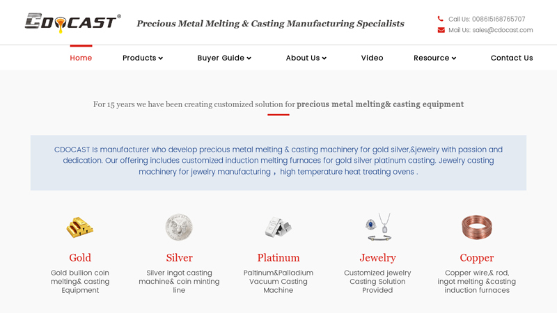 Precious Metal Melting & Casting Manufacturing Specialists