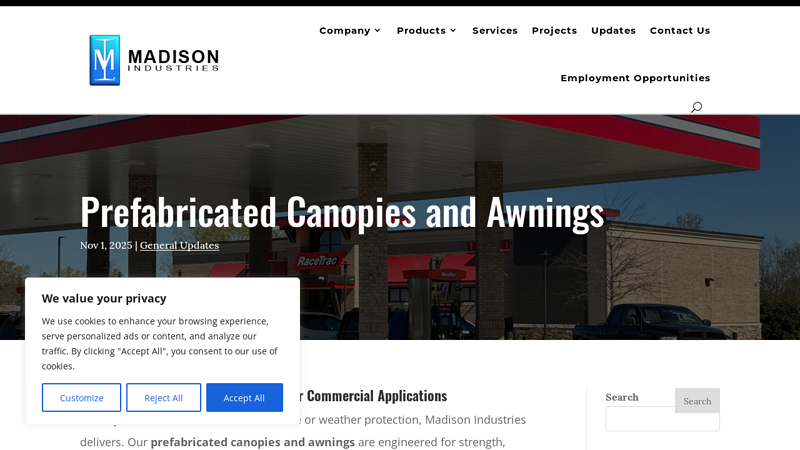 Prefabricated Canopies and Awnings