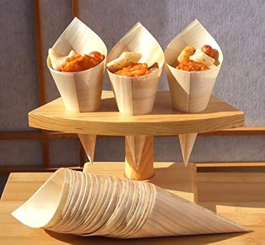 Premium Wood Bowls & Cones for Food Presentation