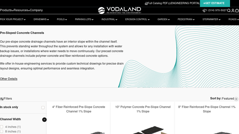 preslope concrete channels