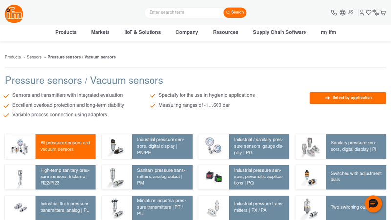 Pressure sensors and vacuum sensors