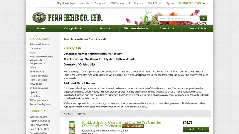 Prickly Ash Bark; Ash Berries