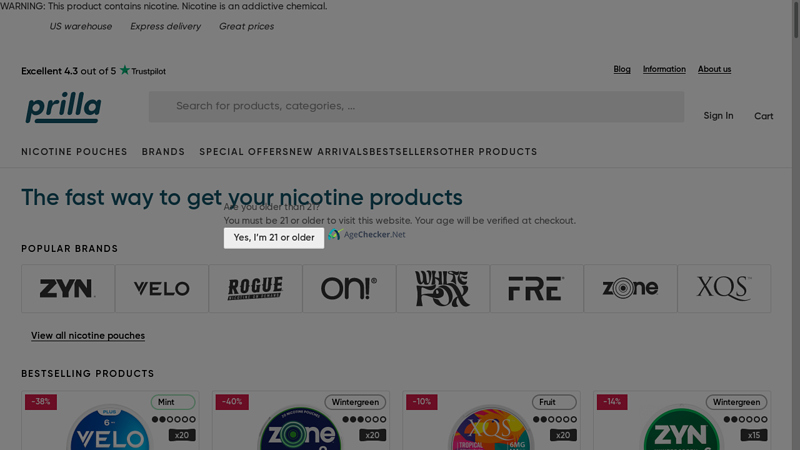 Prilla.com: Buy tobacco