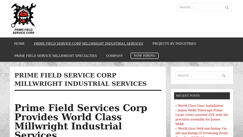 Prime Field Service Corp Millwright Industrial Services