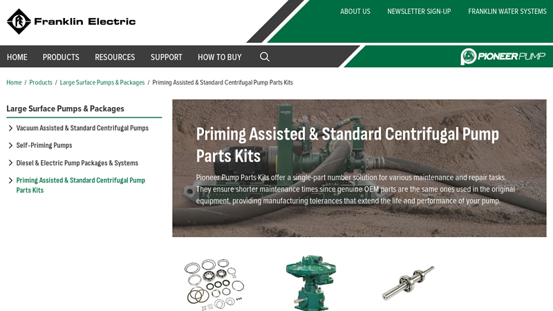 Priming Assisted & Standard Centrifugal Pump Parts Kits