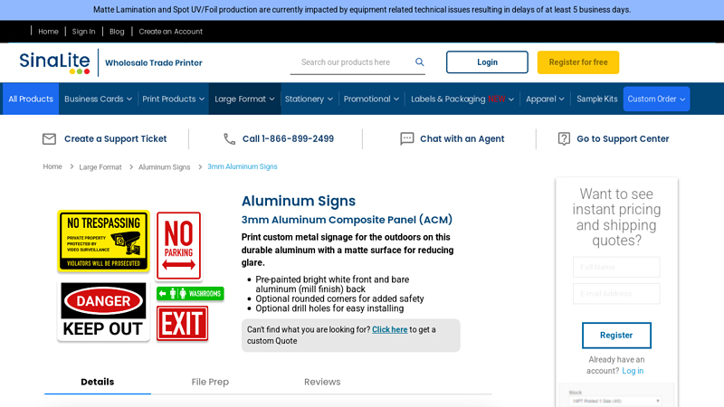 Print Aluminum Signs Wholesale