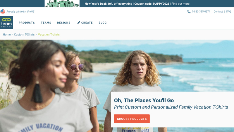 Print Custom and Personalized Family Vacation T custom t-shirts