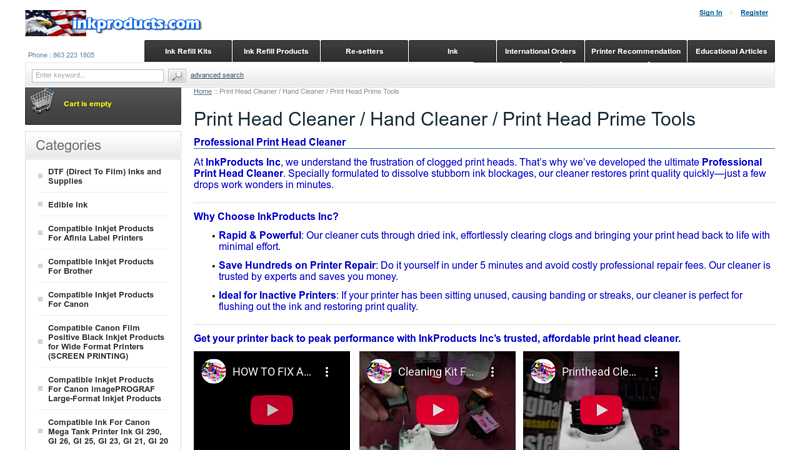 Print Head Cleaner / Hand Cleaner / Print Head Prime Tools