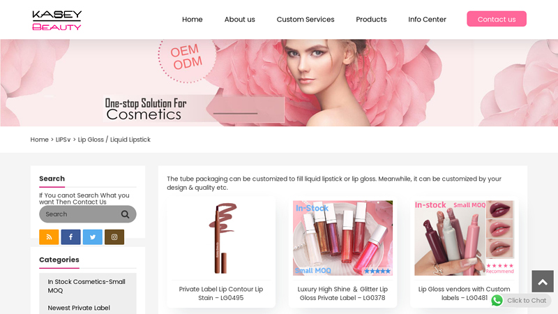 Private label cosmetics lip gloss / liquid Lipstick catalog