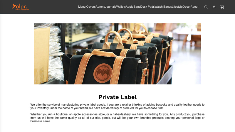 Private label manufacturer of leather goods