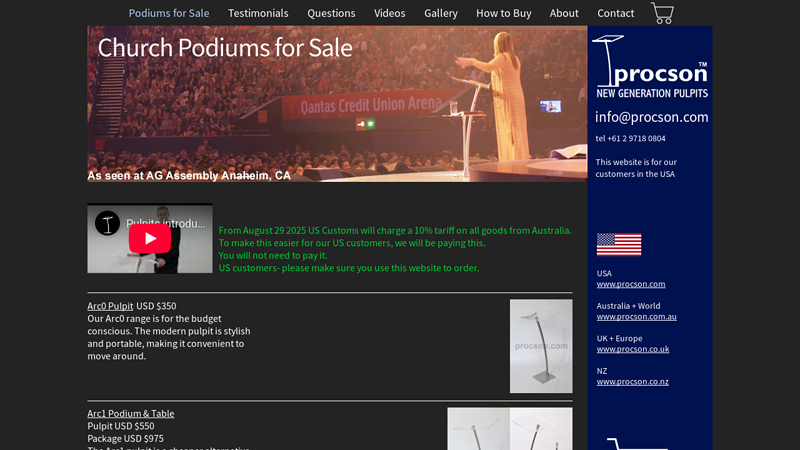 Procson Modern Podiums for USA