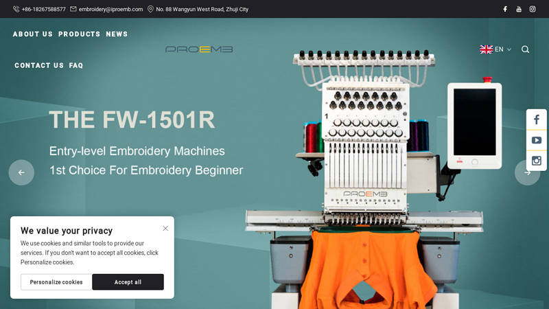 Proemb Embroidery Machine, Emb Machine, Multi Needle ...
