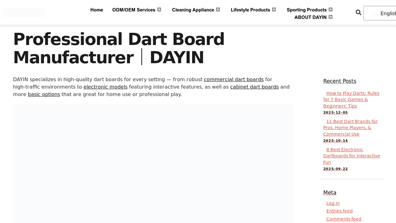 Professional Dart Board Manufacturer｜DAYIN