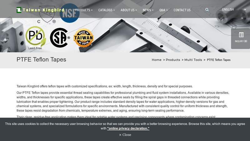 Professional PTFE Teflon Tapes