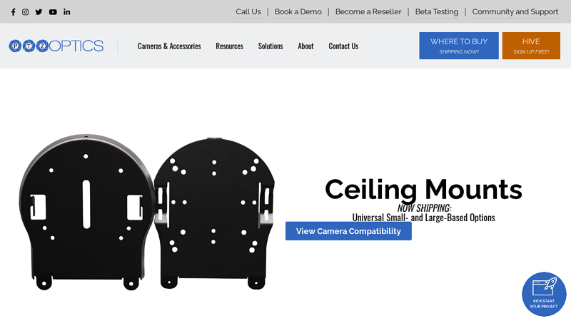 Professional PTZ Camera Ceiling Mount with Secure Design