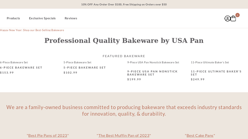 Professional Quality Bakeware by USA Pan