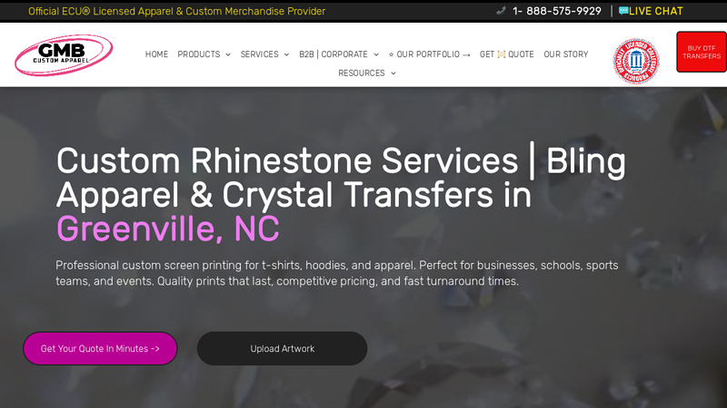 Professional Rhinestone Printing & Bling Apparel Services custom t-shirts