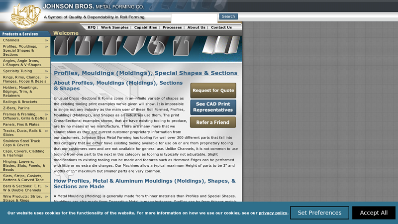 Profiles, Mouldings (Moldings), Special Shapes & Sections
