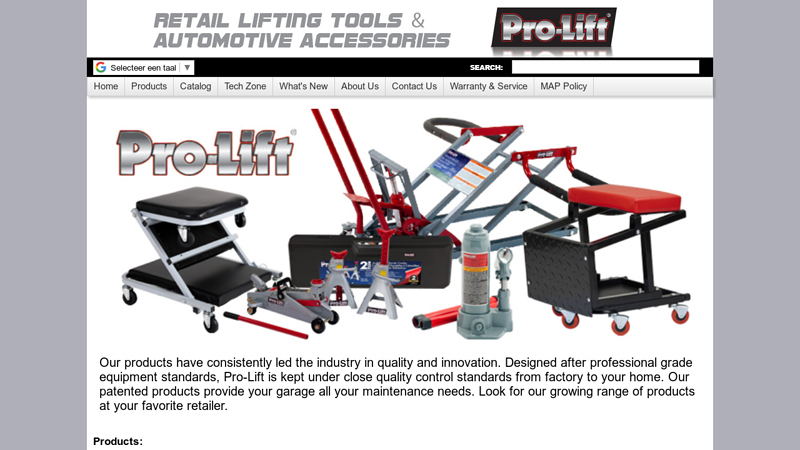 Prolift Hydraulic Lift Equipment Homepage