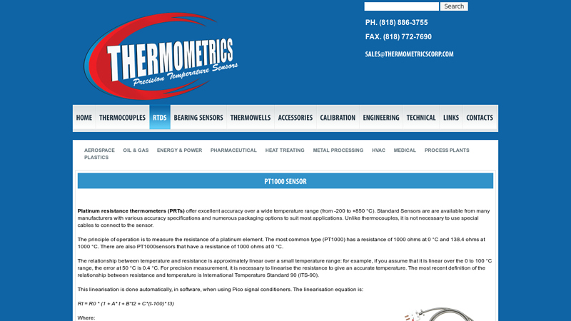 PT1000 RTD Temperature Sensor