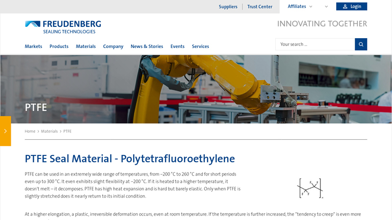 PTFE Mechanical Seals or Teflon Sealing Material for Valves