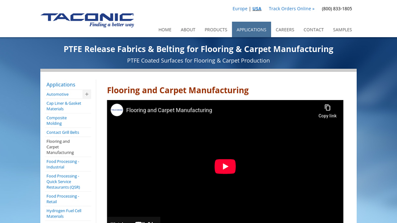 PTFE Release Fabrics & Belting for Flooring & Carpet Manufacturing