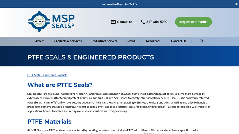 PTFE Seals & Engineered Products