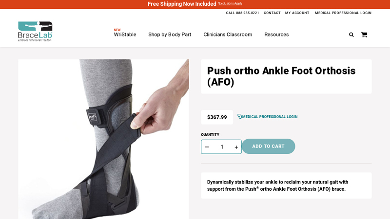 Push ortho Ankle Foot Orthosis (AFO)