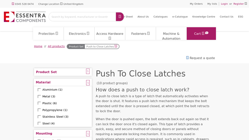 Push to Close Latches