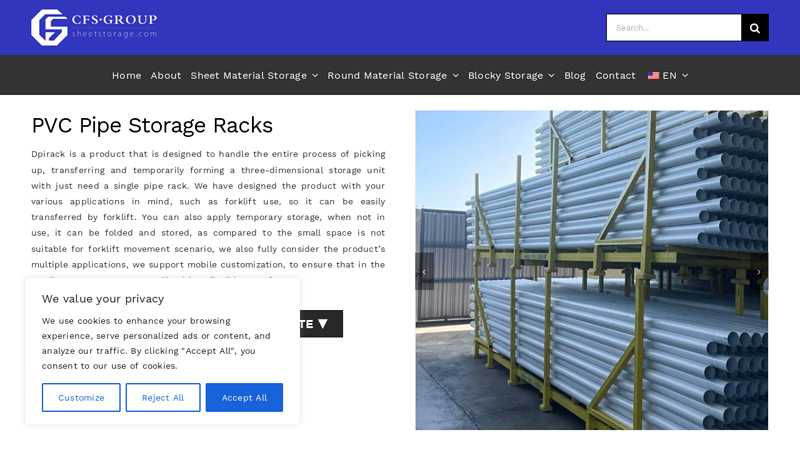 PVC Pipe Storage Racks