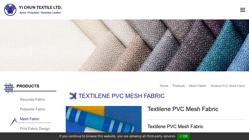 PVC Textilene Mesh Fabric Manufacturer