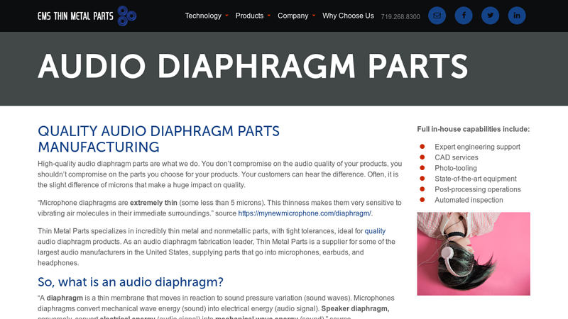 Quality Audio Diaphragm Parts Manufacturing