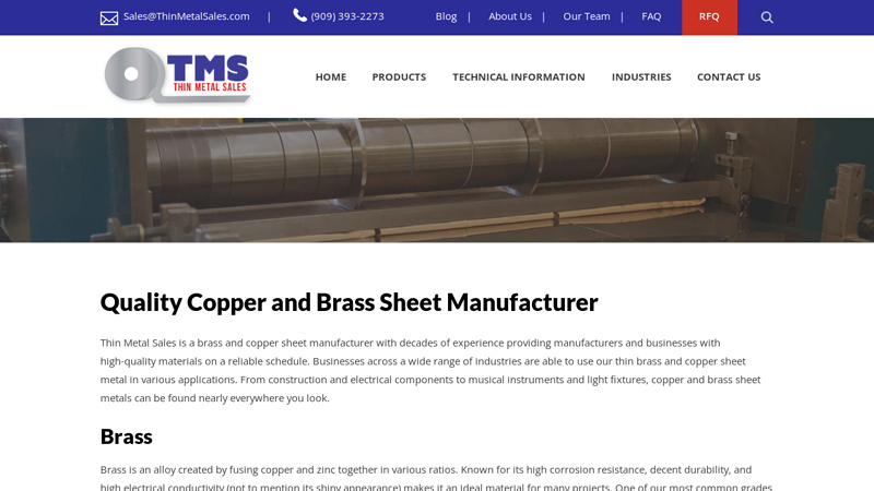 Quality Copper and Brass Sheet Manufacturer