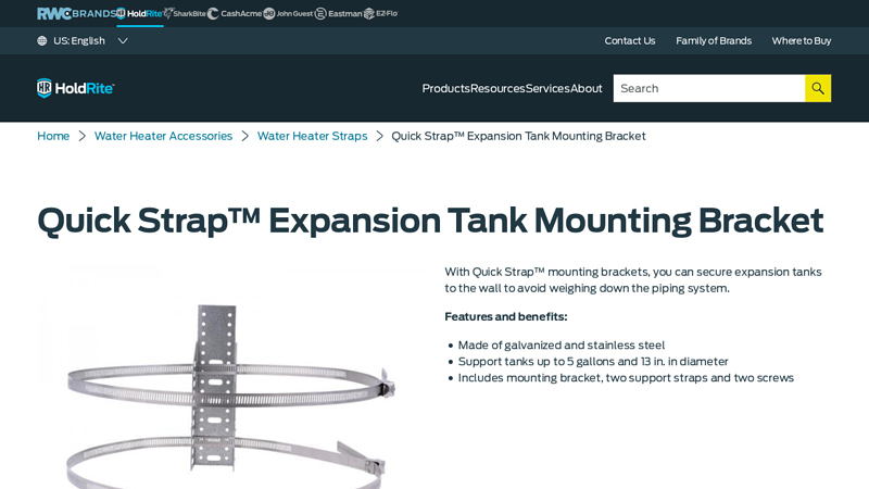 Quick Strap Expansion Tank Mounting Bracket