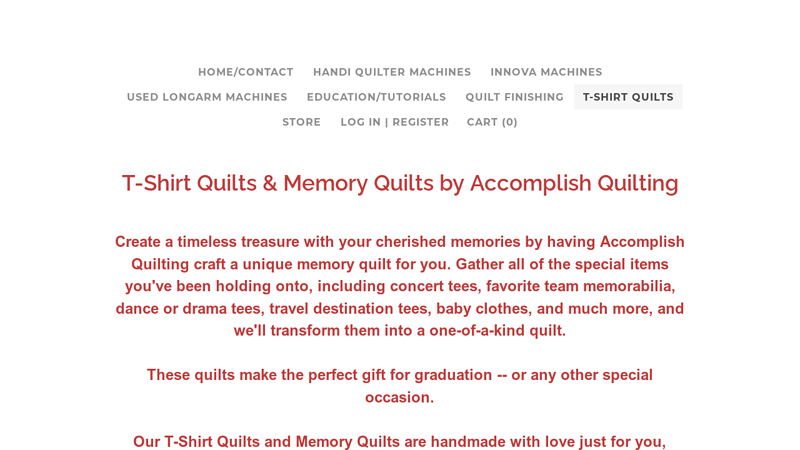 Quilting Services Order Form custom t-shirts