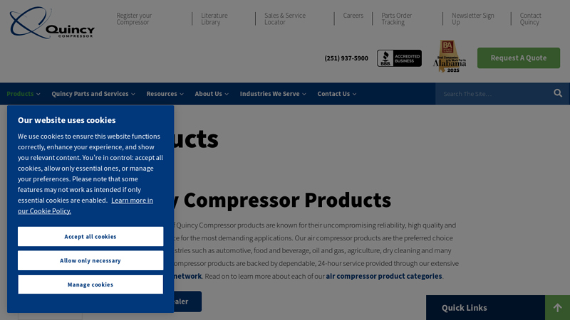 Quincy Air Compressor Products