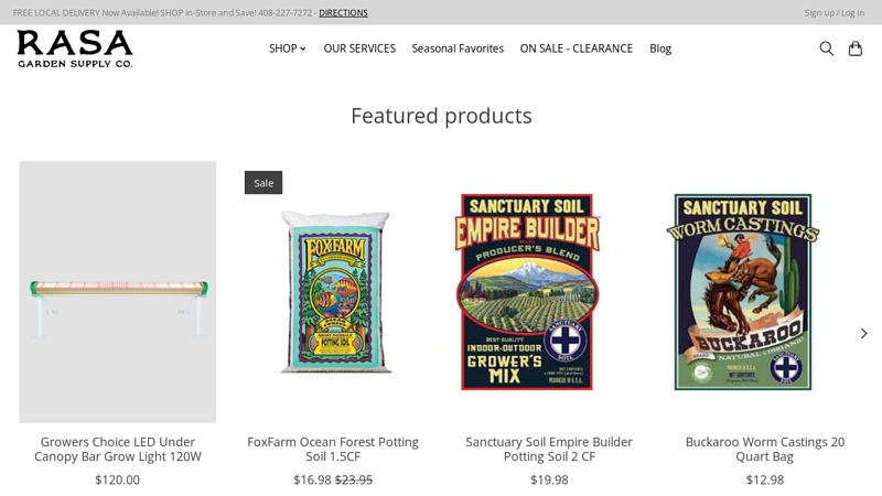 RASA Garden Supply Company Urban Garden Supplies San Jose ...