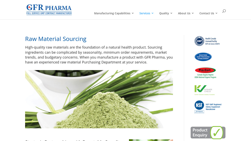 Raw Material Sourcing for Supplements