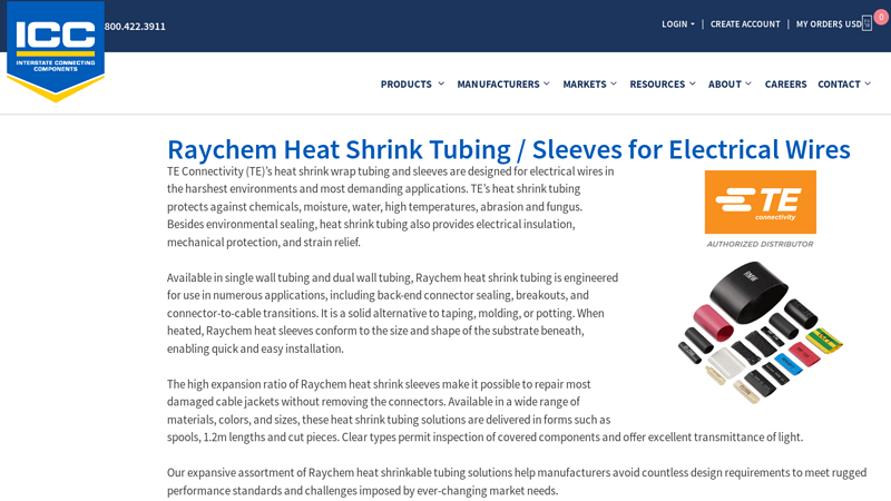 Raychem Heat Shrink Tubing / Sleeves for Electrical Wires