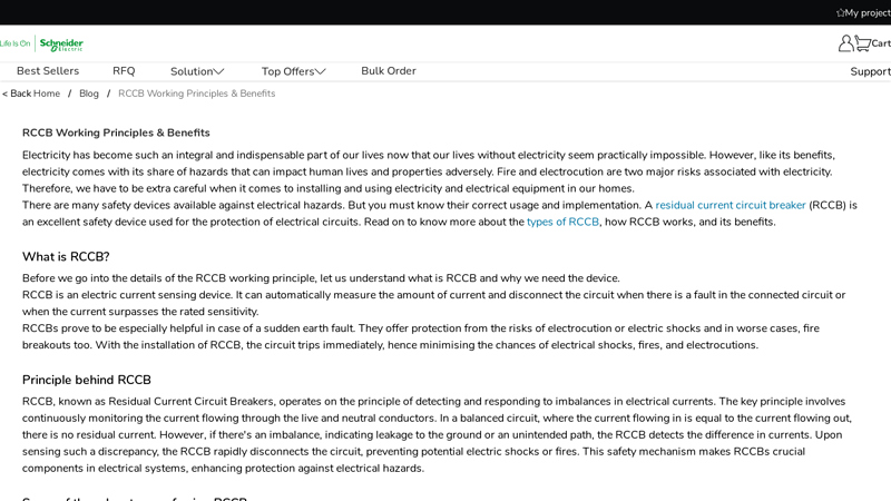 RCCB Working Principles & Benefits