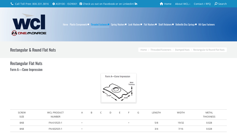 Rectangular & Round Flat Nuts