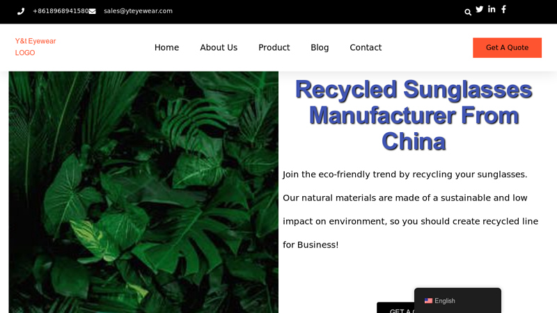 Recycled Sunglasses Manufacturer From China